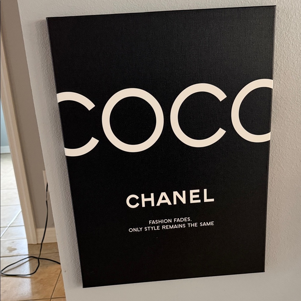 CHANEL Black and White Canvas Art 3 Pieces